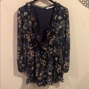 Ellison navy, floral romper